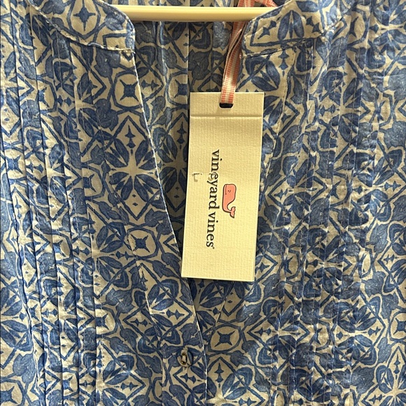 Vineyard Vines Blue and White Long Sleeve Dress - Picture 2 of 4